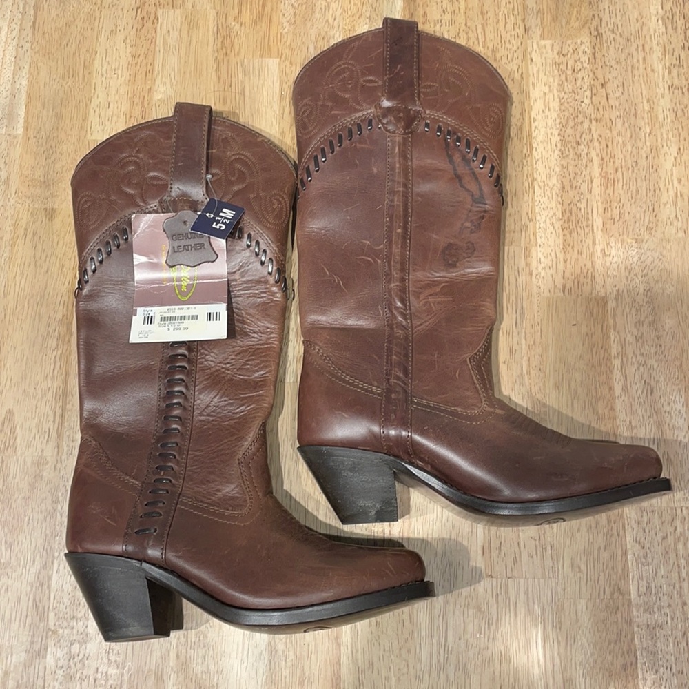 JB Dillon brown leather boots. Never worn